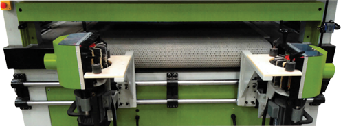 One right & one left side sanding heads, The sanding heads with the oscillation function